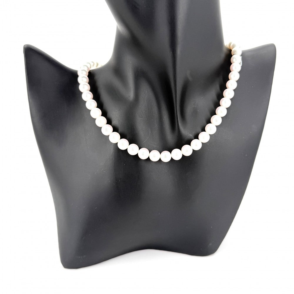 MIKIMOTO ミキモト ネックレス イヤリングセット ジュエリー アクセサリー 真珠 Au750 18金WG シルバー925 K18ホワイトゴールド(イヤリング) パール0.6mm シルバー金具 レディース 約33.1/2.5g【中古品】