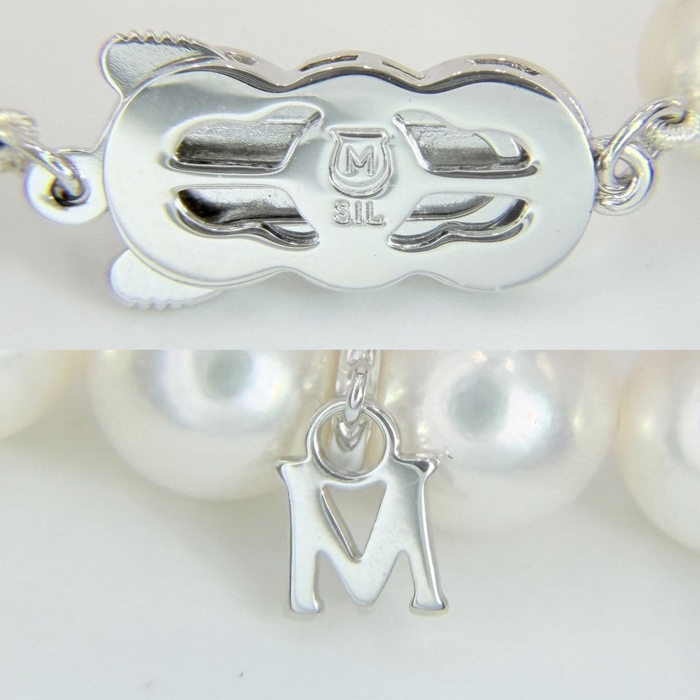 MIKIMOTO ミキモト ネックレス イヤリングセット ジュエリー アクセサリー 真珠 Au750 18金WG シルバー925 K18ホワイトゴールド(イヤリング) パール0.6mm シルバー金具 レディース 約33.1/2.5g【中古品】