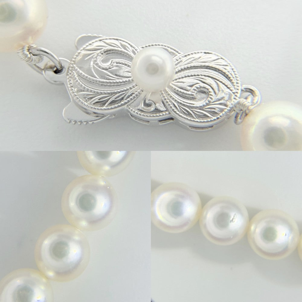 MIKIMOTO ミキモト ネックレス イヤリングセット ジュエリー アクセサリー 真珠 Au750 18金WG シルバー925 K18ホワイトゴールド(イヤリング) パール0.6mm シルバー金具 レディース 約33.1/2.5g【中古品】