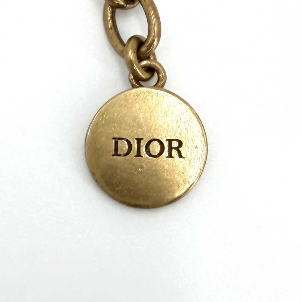 Dior ディオール チョーカー J’ADIOR ネックレス アクセサリー 小物 ラインストーン アンティークゴールド レディース 約36.3g【中古品】