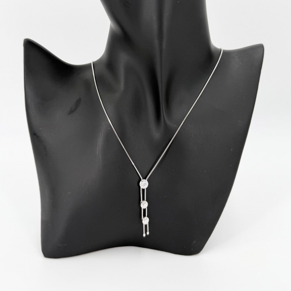 TASAKI タサキ ネックレス トリロジー 三連 ペンダント 18金 K18WG ジュエリー アクセサリー K18ホワイトゴールド ダイヤモンド0.37ct レディース 約6.2g【中古品】