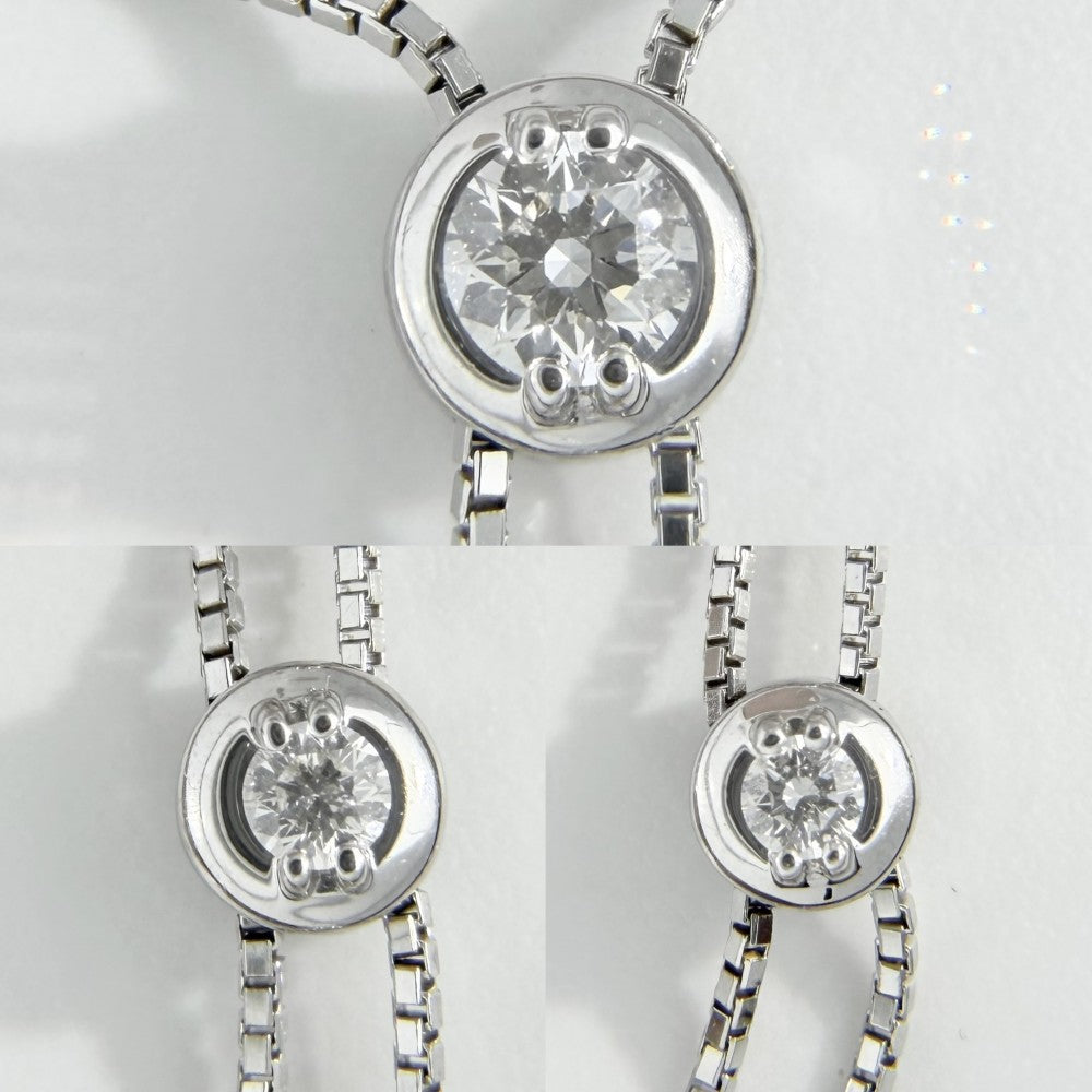 TASAKI タサキ ネックレス トリロジー 三連 ペンダント 18金 K18WG ジュエリー アクセサリー K18ホワイトゴールド ダイヤモンド0.37ct レディース 約6.2g【中古品】