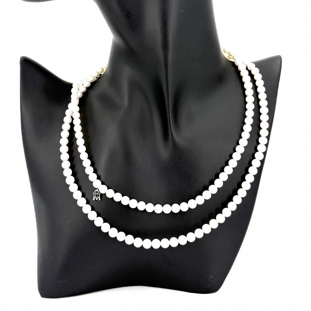 【開店SALE】 MIKIMOTO ミキモト ネックレス チャーム付き ジュエリー アクセサリー 真珠 フォーマル 冠婚葬祭 シルバー パール約0.5mm レディース 約35.0g【中古品】