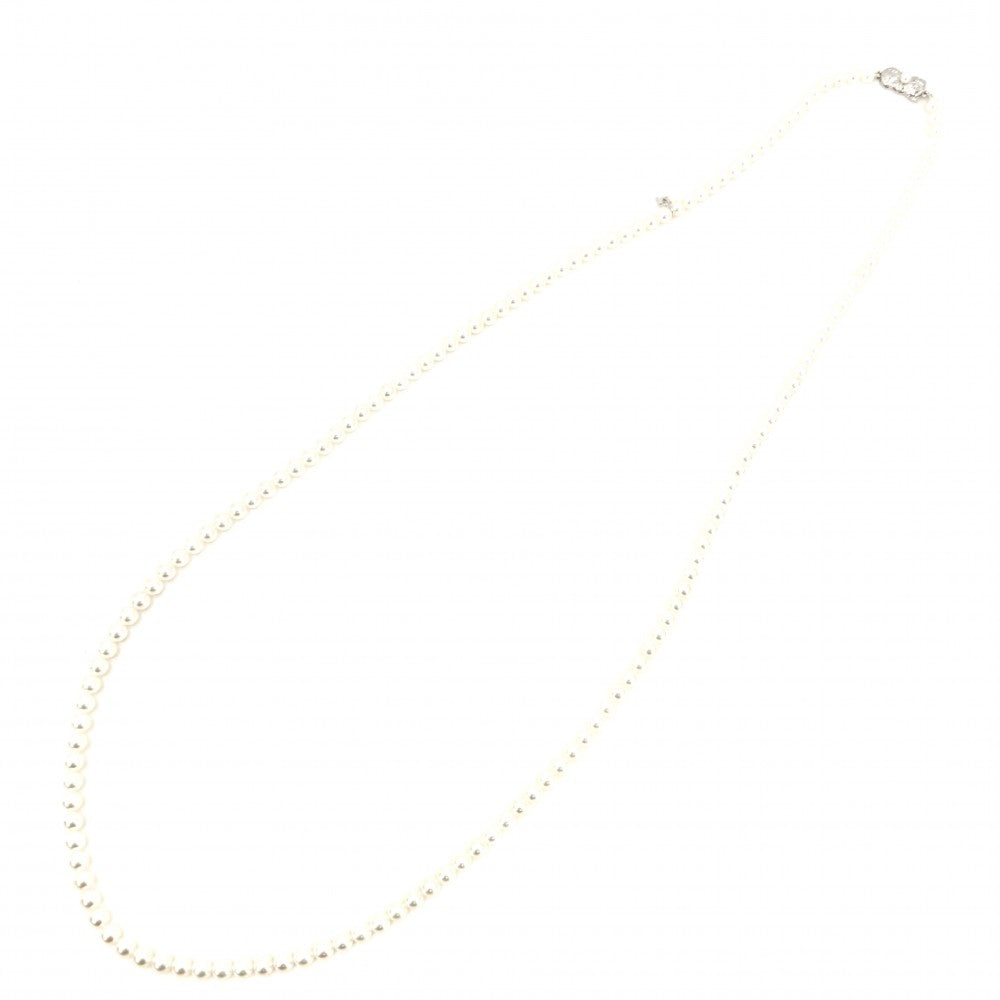 【開店SALE】 MIKIMOTO ミキモト ネックレス チャーム付き ジュエリー アクセサリー 真珠 フォーマル 冠婚葬祭 シルバー パール約0.5mm レディース 約35.0g【中古品】