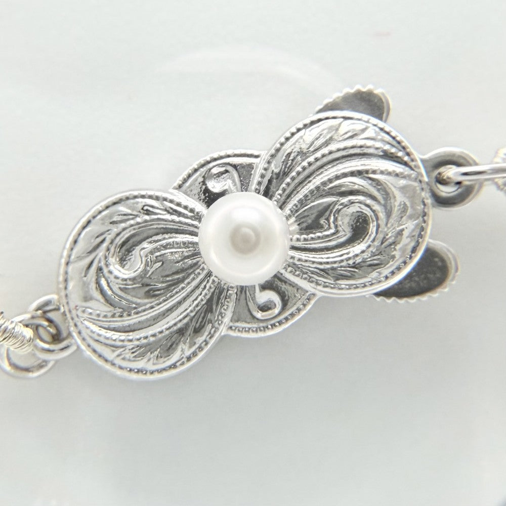 【開店SALE】 MIKIMOTO ミキモト ネックレス チャーム付き ジュエリー アクセサリー 真珠 フォーマル 冠婚葬祭 シルバー パール約0.5mm レディース 約35.0g【中古品】