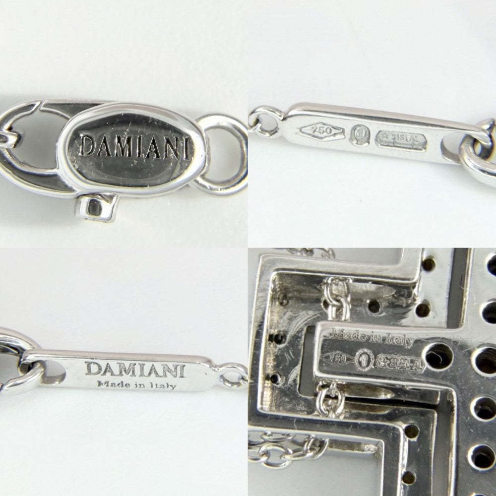 Damiani ダミアーニ ネックレス ベルエポック　Sサイズ クロスモチーフ ペンダント アクセサリー ジュエリー K18ホワイトゴールド レインボーサファイア マルチカラー レディース 約12.2g【中古品】