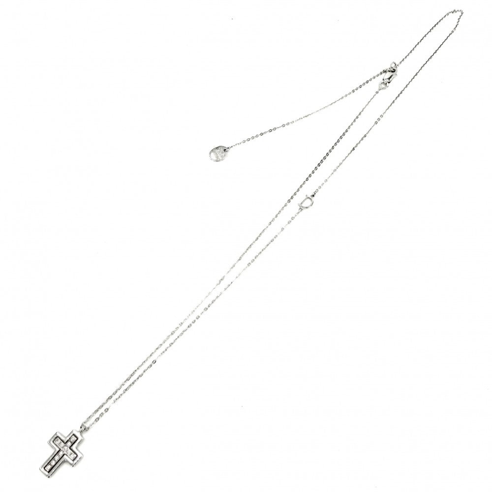 Damiani ダミアーニ ネックレス ベルエポック ジュエリー アクセサリー ペンダント クロス Au750 18金WG K18ホワイトゴールド ダイヤモンド ユニセックス 約3.8g【中古品】