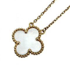 Van Cleef & Arpels ヴァンクリーフ＆アーペル ネックレス ヴィンテージアルハンブラ K18イエローゴールド マザーオブパール VCARA45900 ホワイト 白 レディース 約5.2g【中古品】