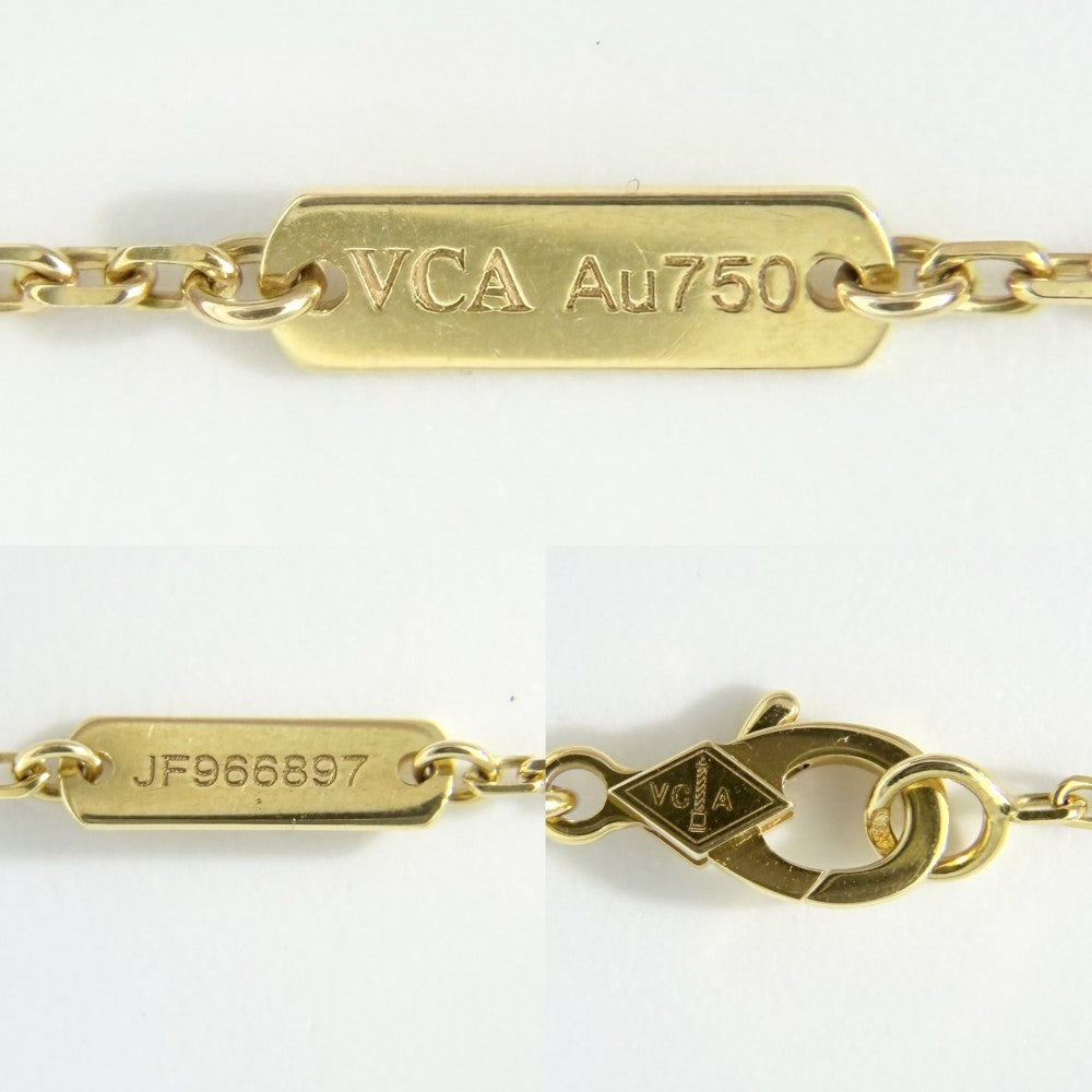 Van Cleef & Arpels ヴァンクリーフ＆アーペル ネックレス ヴィンテージアルハンブラ K18イエローゴールド マザーオブパール VCARA45900 ホワイト 白 レディース 約5.2g【中古品】