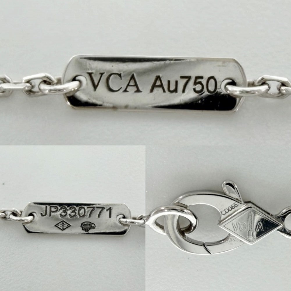 Van Cleef & Arpels ヴァンクリーフ＆アーペル ネックレス ヴィンテージアルハンブラ アクセサリー ジュエリー 18金WG Au750 K18ホワイトゴールド ダイヤモンド12石0.48ct VCARA46100 レディース 約6.1g【中古品】