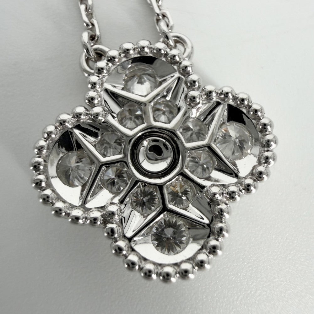 Van Cleef & Arpels ヴァンクリーフ＆アーペル ネックレス ヴィンテージアルハンブラ アクセサリー ジュエリー 18金WG Au750 K18ホワイトゴールド ダイヤモンド12石0.48ct VCARA46100 レディース 約5.4g【中古品】