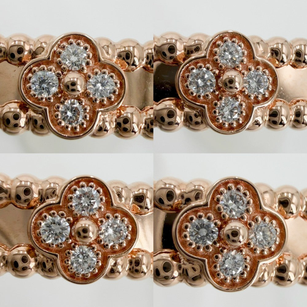 Van Cleef & Arpels ヴァンクリーフ＆アーペル ブレスレット ペルレ スウィートクローバー ミディアム ジュエリー アクセサリー 18金PG Au750 K18ピンクゴールド ダイヤモンド VCARP6X200 レディース 約16.9g【中古品】