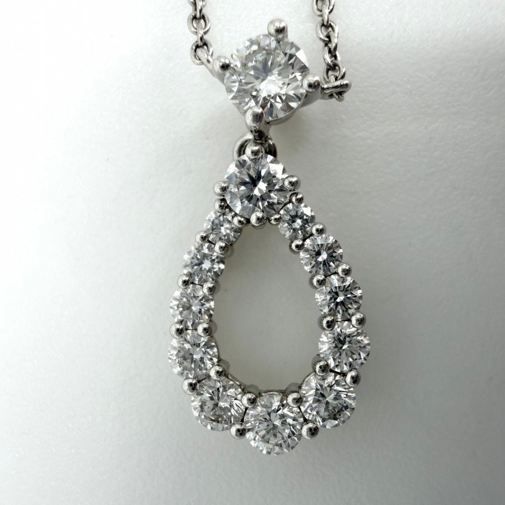 HARRY WINSTON ハリーウィンストン ネックレス ループ・ペンダント ミディアム ジュエリー アクセサリー Pt950プラチナ ダイヤモンド レディース 約4.5g【中古品】