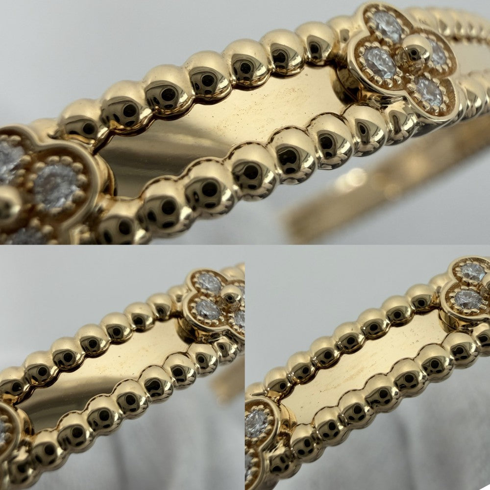 Van Cleef & Arpels ヴァンクリーフ＆アーペル ブレスレット ペルレ スウィートクローバー ジュエリー アクセサリー 18金YG Au750 K18イエローゴールド ダイヤモンド VCARP6X500 レディース 約16.6g【中古品】