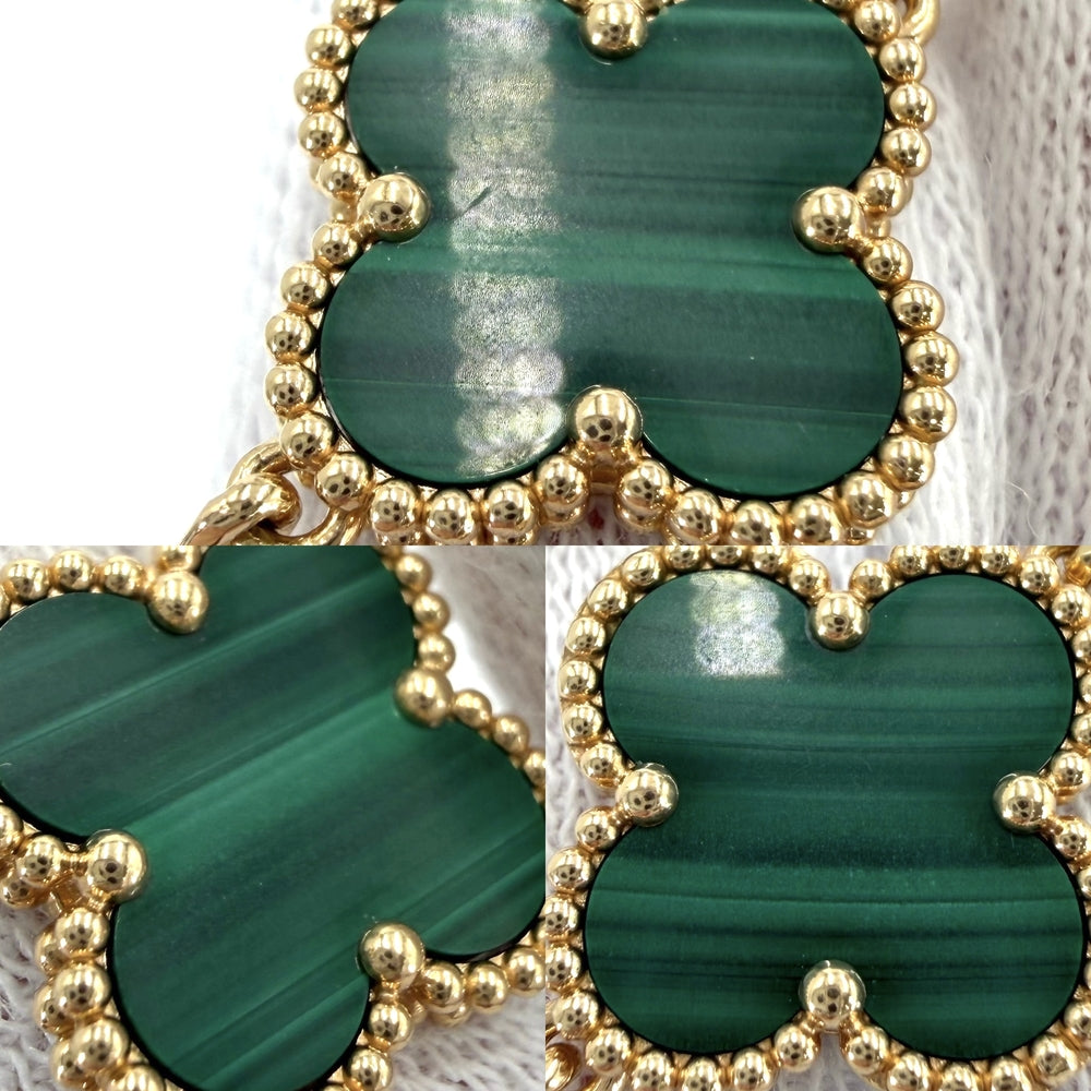 Van Cleef & Arpels ヴァンクリーフ＆アーペル ブレスレット ヴィンテージ アルハンブラ ジュエリー アクセサリー K18イエローゴールド マカライト VCARL80900 グリーン 緑 レディース 約12.5g【中古品】