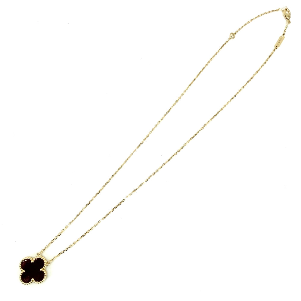 Van Cleef & Arpels ヴァンクリーフ＆アーペル ネックレス ヴィンテージアルハンブラ ジュエリー K18イエローゴールド カーネリアン VCARD38500 レッド 赤 レディース 約5.3g【中古品】