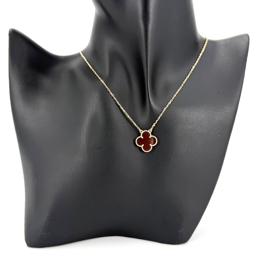 Van Cleef & Arpels ヴァンクリーフ＆アーペル ネックレス ヴィンテージアルハンブラ ジュエリー K18イエローゴールド カーネリアン VCARD38500 レッド 赤 レディース 約5.3g【中古品】
