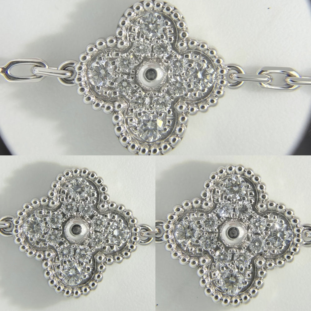 Van Cleef & Arpels ヴァンクリーフ＆アーペル ブレスレット ヴィンテージ アルハンブラ ジュエリー アクセサリー K18ホワイトゴールド ダイヤモンド60石2.41ct VCARA41500 レディース 約13.6g【中古品】