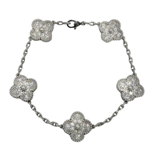 Van Cleef & Arpels ヴァンクリーフ＆アーペル ブレスレット ヴィンテージ アルハンブラ ジュエリー アクセサリー K18ホワイトゴールド ダイヤモンド60石2.41ct VCARA41500 レディース 約13.6g【中古品】