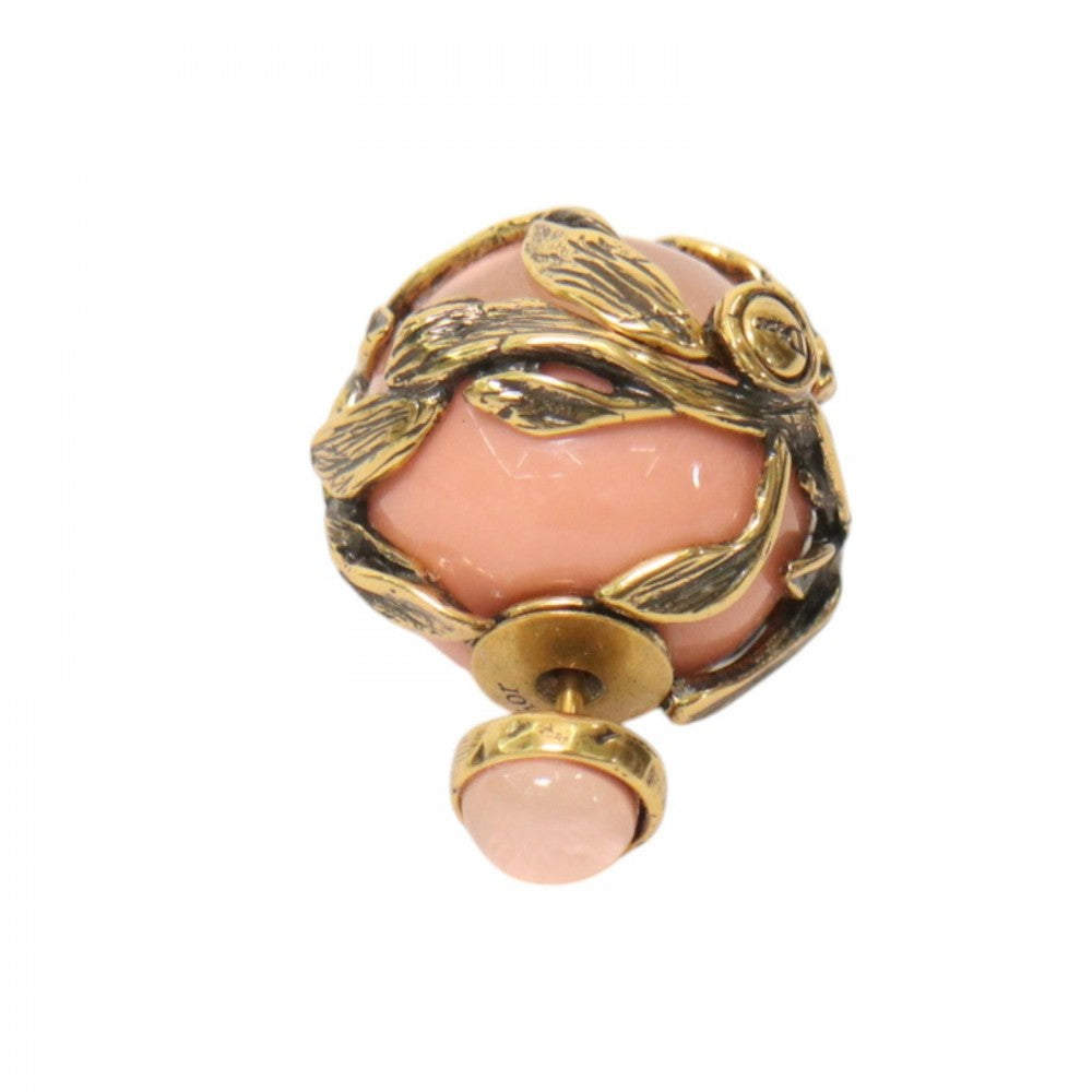 Dior ディオール ピアス アシンメトリー アクセサリー 小物 鳥 ピンク ゴールド レディース 約7.4g【中古品】