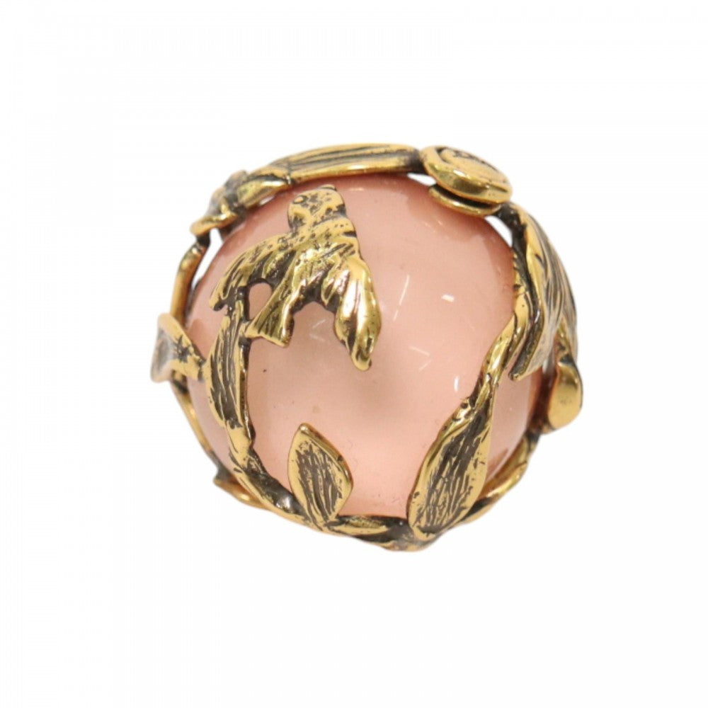 Dior ディオール ピアス アシンメトリー アクセサリー 小物 鳥 ピンク ゴールド レディース 約7.4g【中古品】