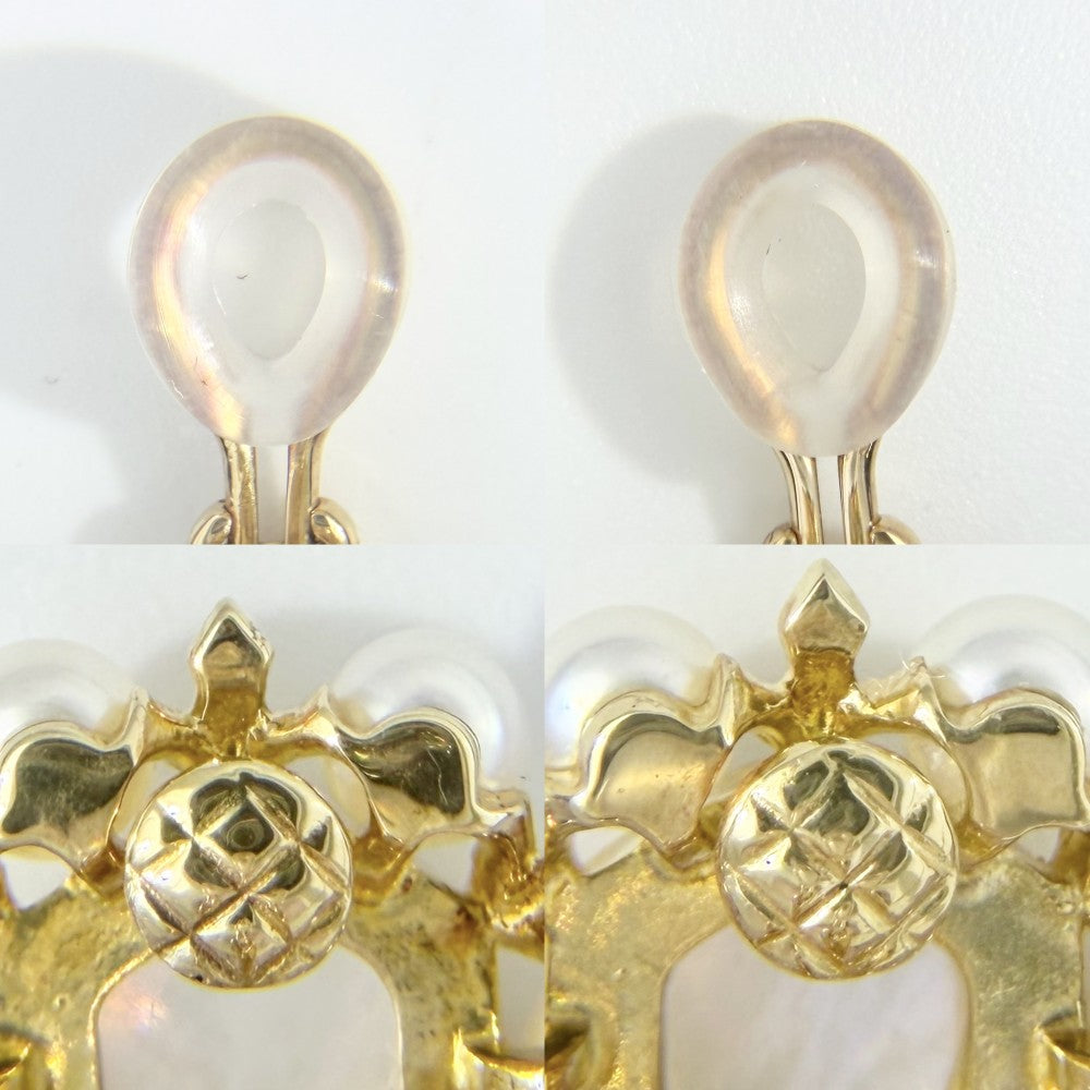 【開店SALE】 MIKIMOTO ミキモト イヤリング ピクウェ ジュエリー アクセサリー シェル 18金YG Au750 真珠 K18イエローゴールド パール ホワイト 白 レディース 約7.8g【中古品】
