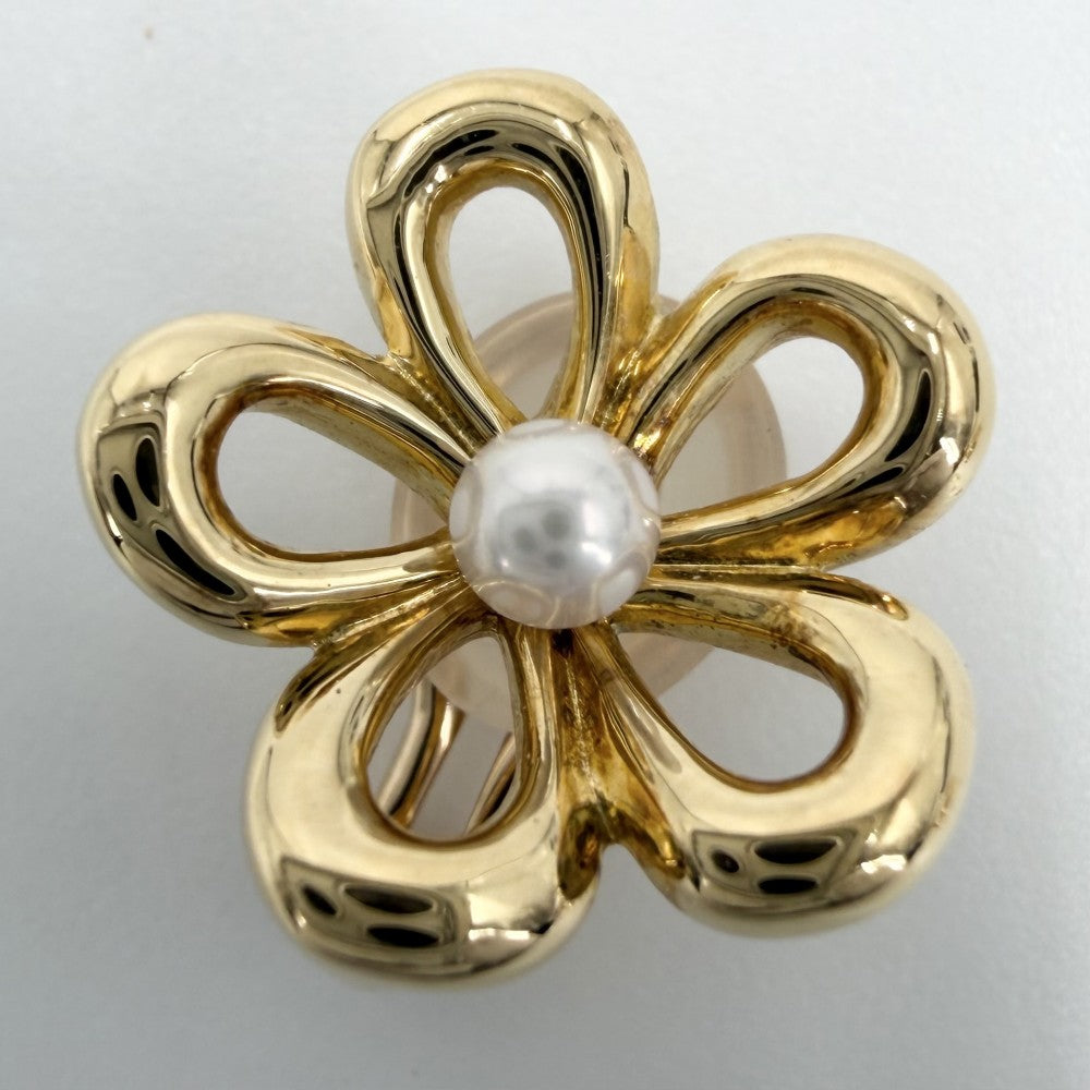 MIKIMOTO ミキモト イヤリング フラワーモチーフ ジュエリー アクセサリー 18金YG Au750 真珠 K18イエローゴールド パール レディース 約8.9g【中古品】