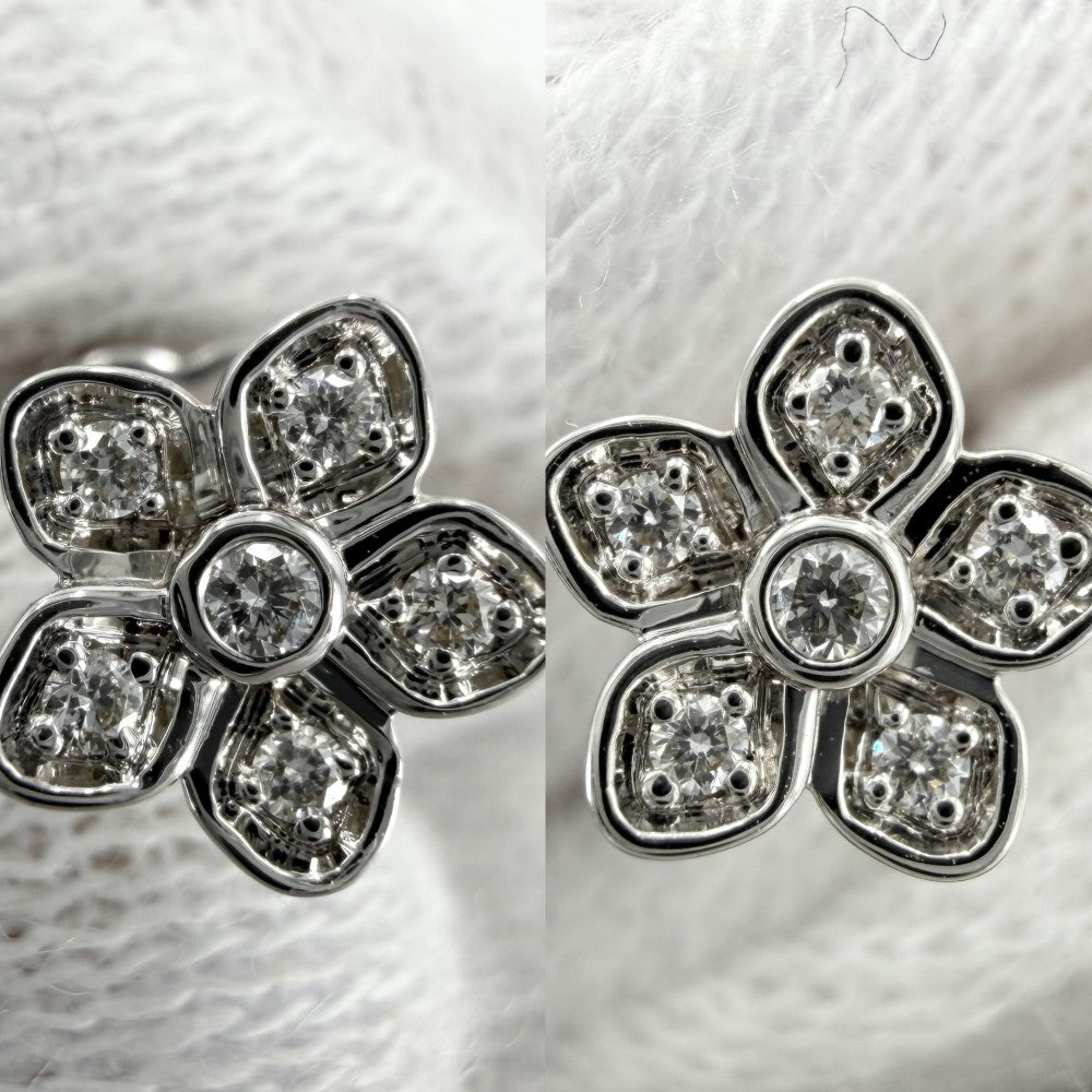 GRAFF グラフ ピアス ワイルドフラワー プティ スタッドピアス ジュエリー アクセサリー Au750 18金WG パヴェ ダイヤ K18ホワイトゴールド ダイヤモンド レディース 約2.1g【中古品】