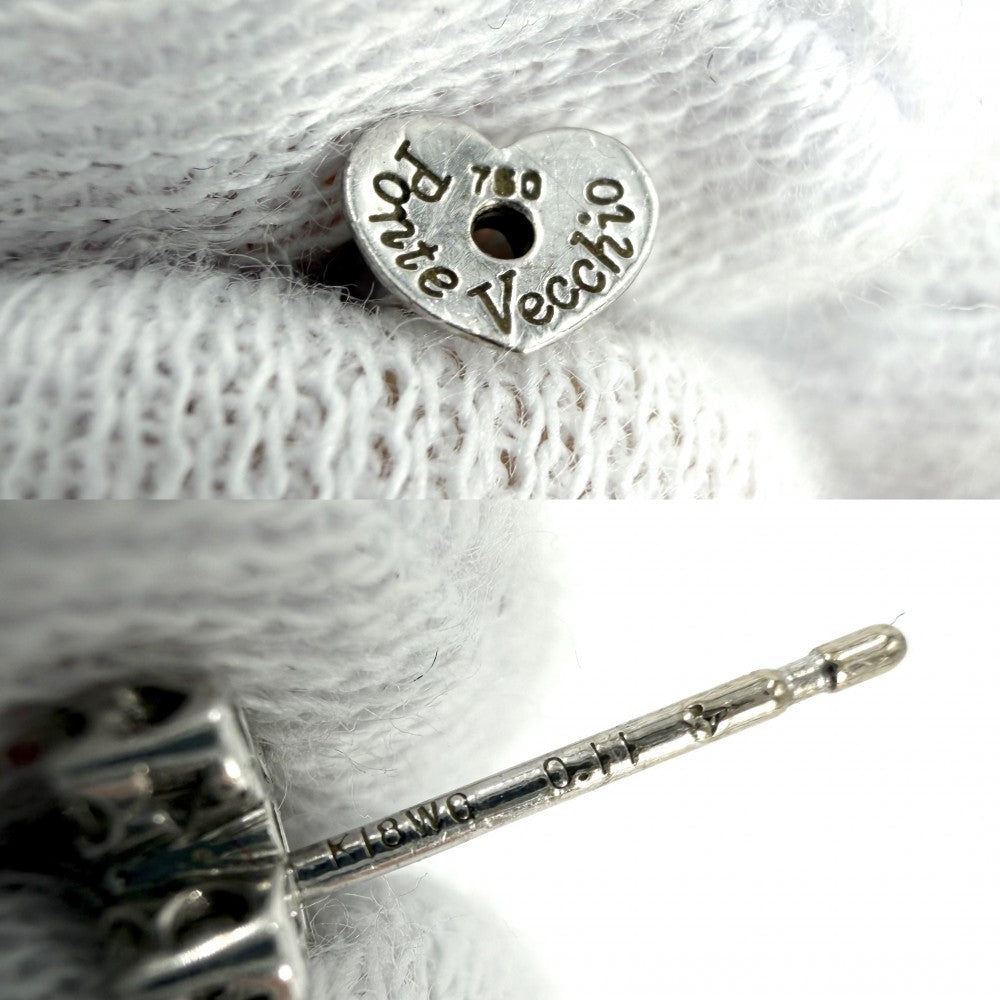 Ponte Vecchio ポンテヴェキオ ピアス ジュエリー アクセサリー Au750 18金WG K18ホワイトゴールド ダイヤモンド レディース 約1.5g【中古品】