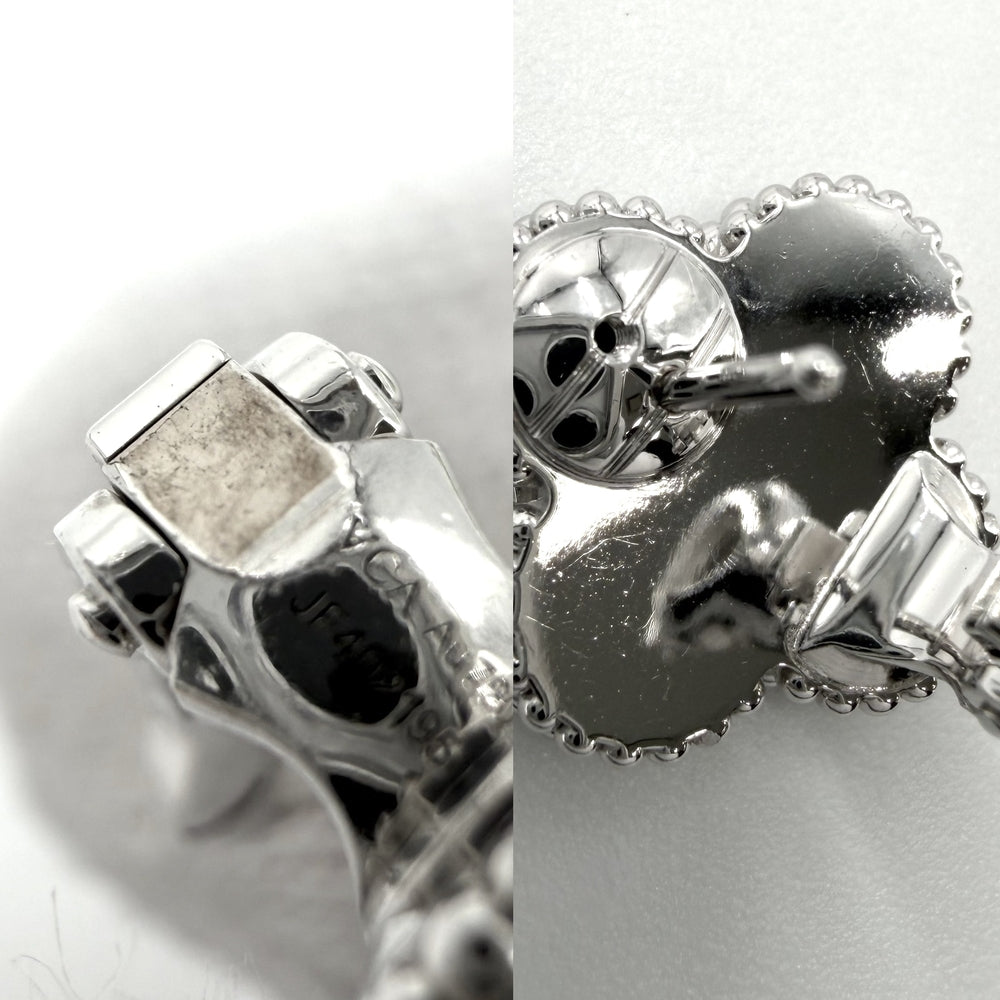 Van Cleef & Arpels ヴァンクリーフ＆アーペル ピアス ギヨシェ ヴィンテージアルハンブラ 18金YG Au750 ジュエリー アクセサリー K18ホワイトゴールド VCARP9XF00 レディース 約10g【中古品】