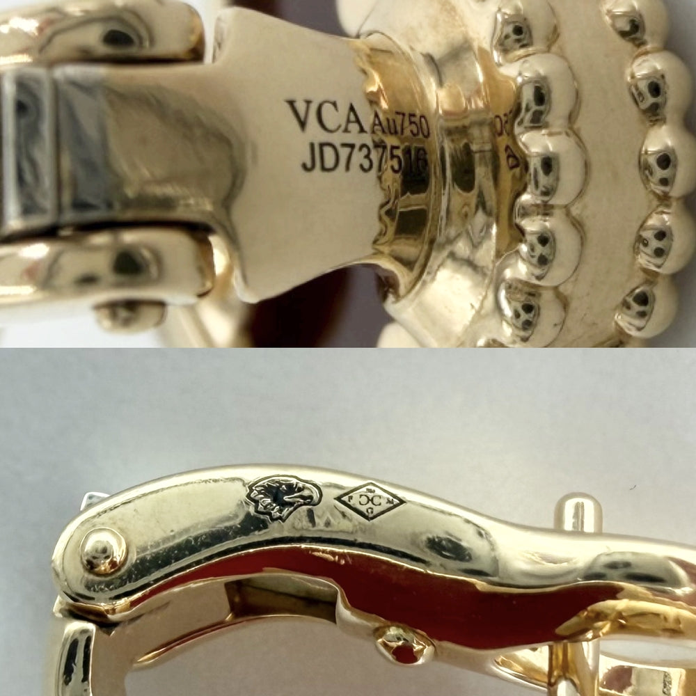 Van Cleef & Arpels ヴァンクリーフ＆アーペル ピアス ヴィンテージアルハンブラ ジュエリー アクセサリー K18イエローゴールド カーネリアン VCARD40400 レッド 赤 レディース 約7.5g【中古品】