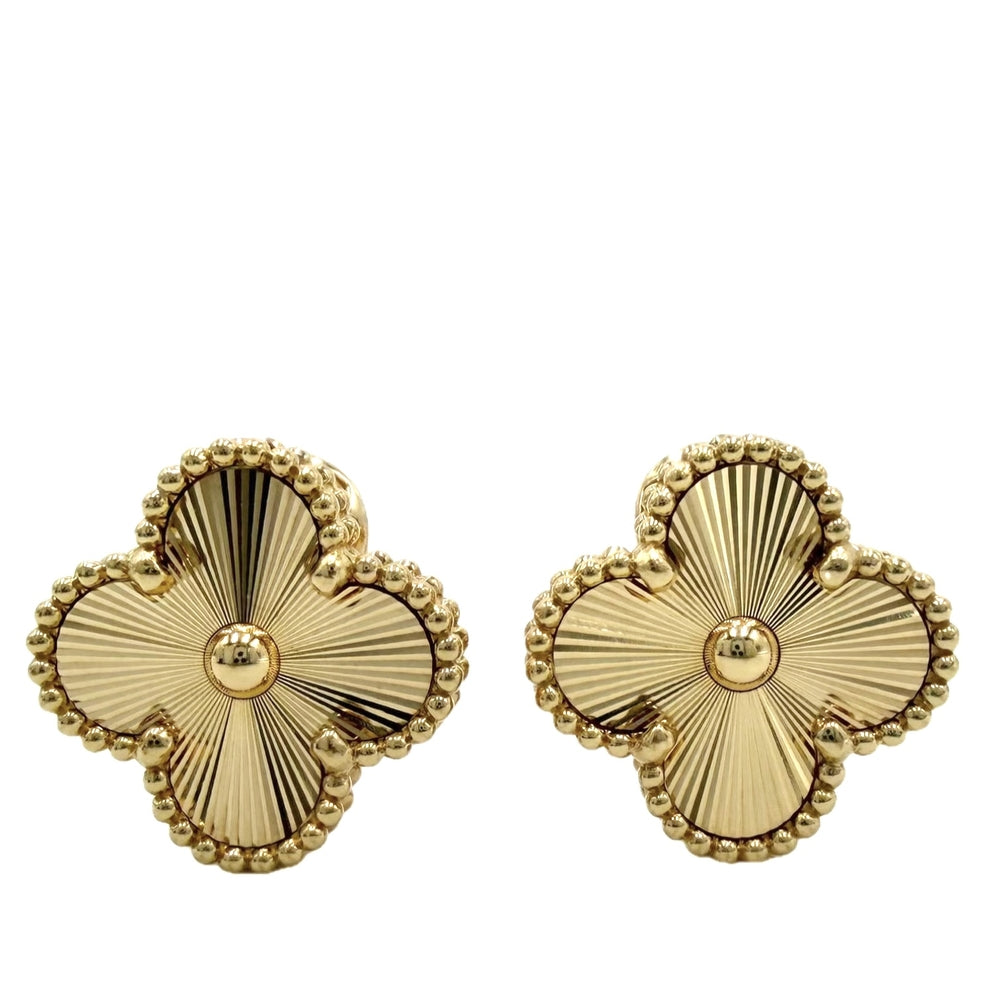 Van Cleef & Arpels ヴァンクリーフ＆アーペル ピアス ギヨシェ ヴィンテージアルハンブラ アクセサリー ジュエリー 18金YG Au750 K18イエローゴールド VCARP3JL00 レディース 約9.9g【中古品】