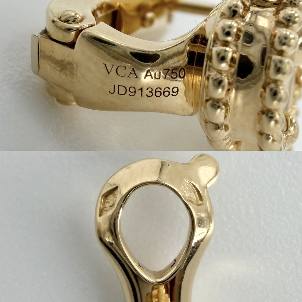 Van Cleef & Arpels ヴァンクリーフ＆アーペル ピアス ギヨシェ ヴィンテージアルハンブラ アクセサリー ジュエリー 18金YG Au750 K18イエローゴールド VCARP3JL00 レディース 約9.9g【中古品】