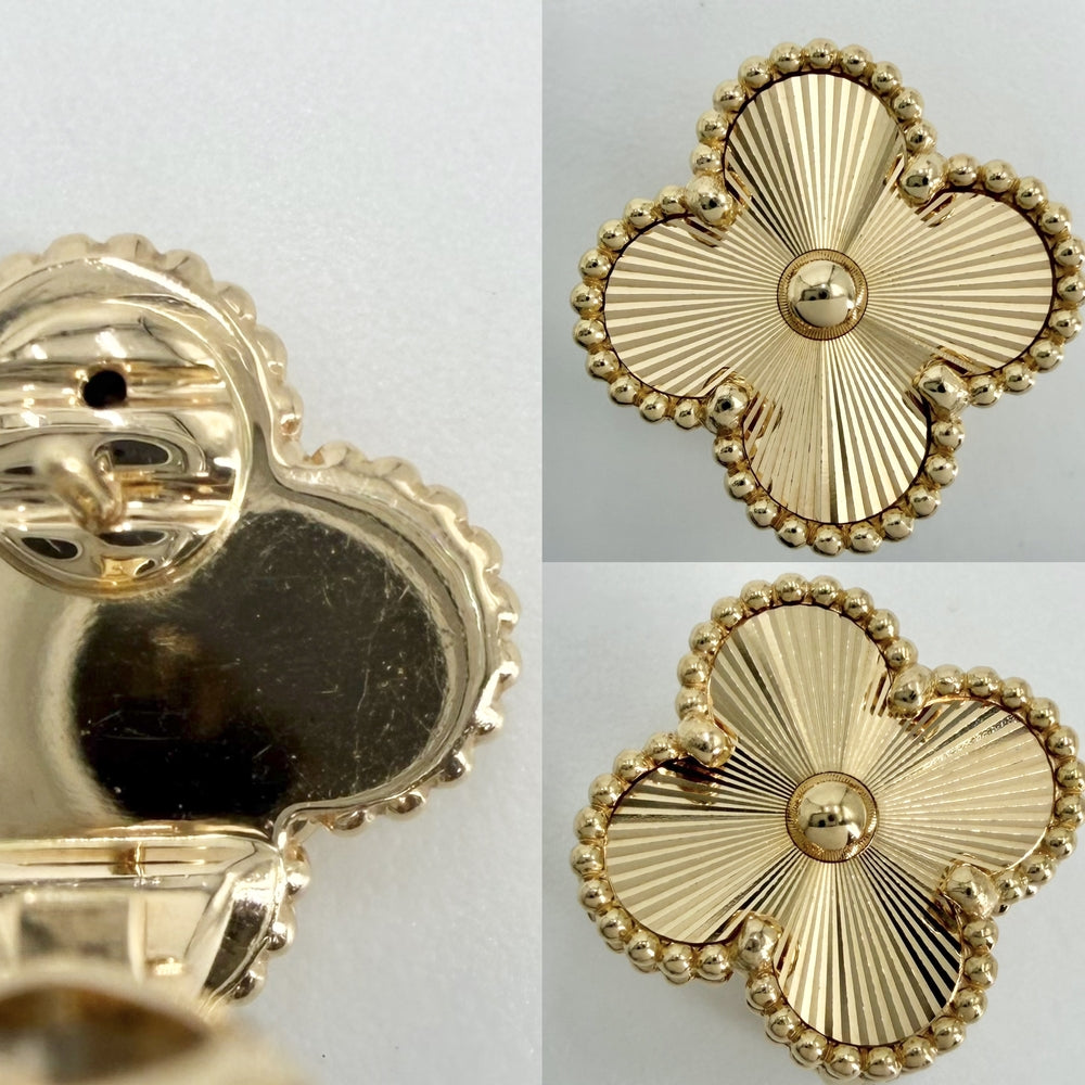 Van Cleef & Arpels ヴァンクリーフ＆アーペル ピアス ギヨシェ ヴィンテージアルハンブラ アクセサリー ジュエリー 18金YG Au750 K18イエローゴールド VCARP3JL00 レディース 約9.9g【中古品】