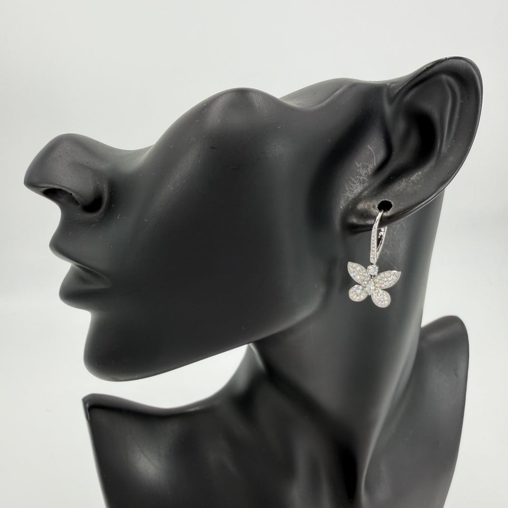GRAFF グラフ ピアス パヴェ バタフライ ミニ ジュエリー アクセサリー Au750 18金WG K18ホワイトゴールド ダイヤモンド RGE1167 レディース 約6.5g【中古品】