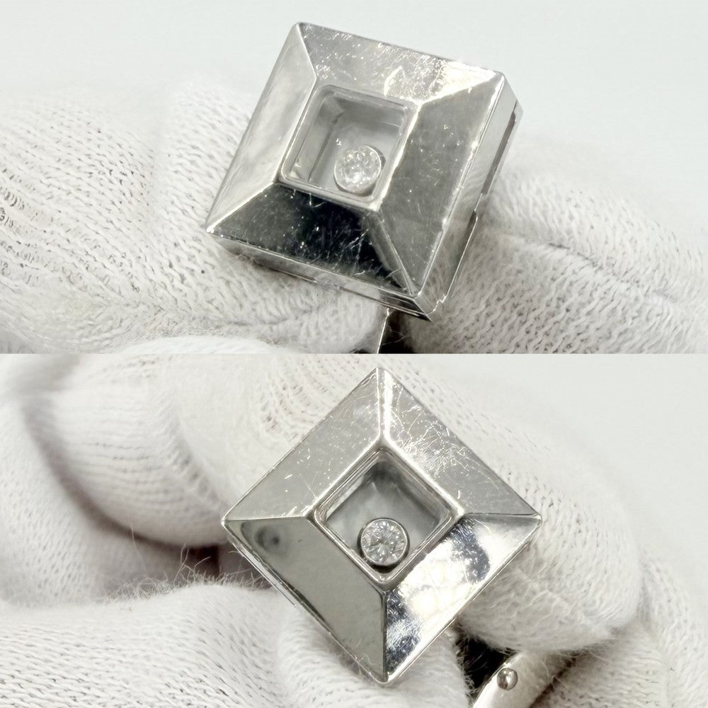 Chopard ショパール カフス ハッピーダイヤモンド ジュエリー アクセサリー Au750 18金WG K18ホワイトゴールド ダイヤモンド メンズ 約19.3g【中古品】