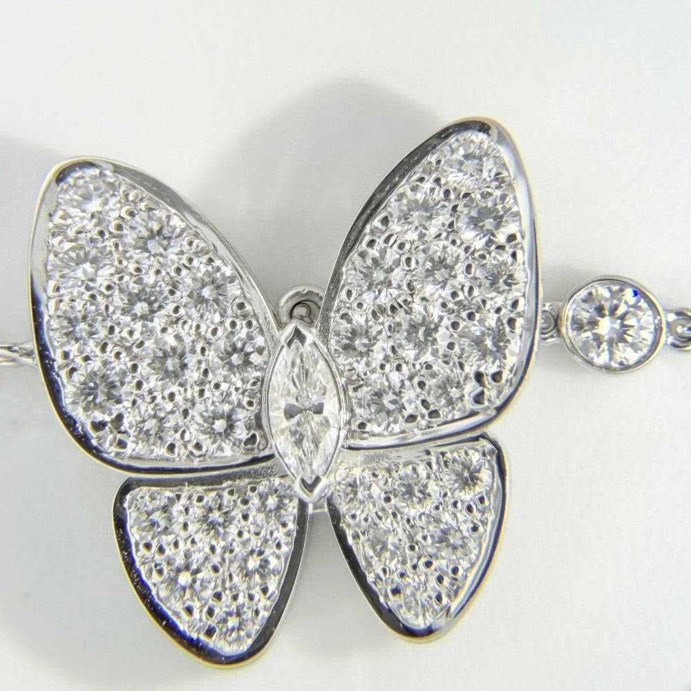 Van Cleef & Arpels ヴァンクリーフ＆アーペル ネックレス ドゥ パピヨン ペンダント バタフライ 18金WG K18ホワイトゴールド VCAR03M400 レディース 約5.5g【中古品】