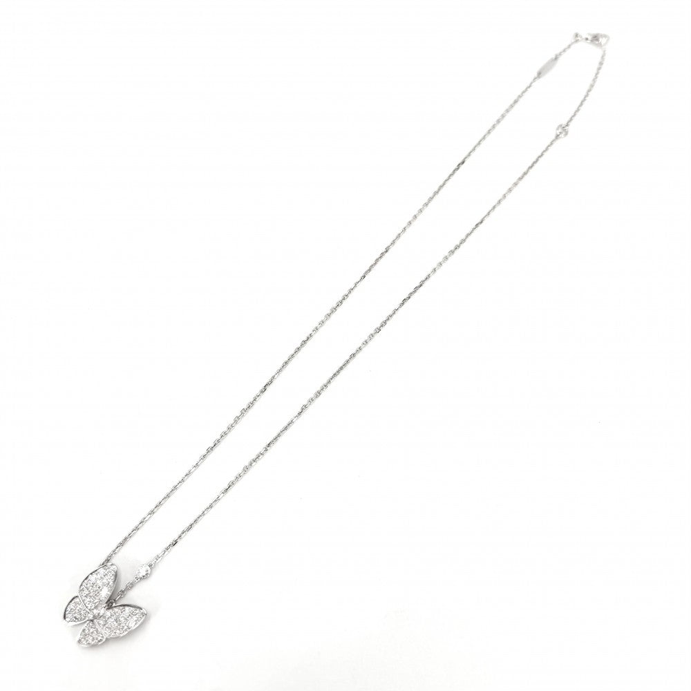 Van Cleef & Arpels ヴァンクリーフ＆アーペル ネックレス ドゥ パピヨン ペンダント バタフライ 18金WG K18ホワイトゴールド VCAR03M400 レディース 約5.5g【中古品】