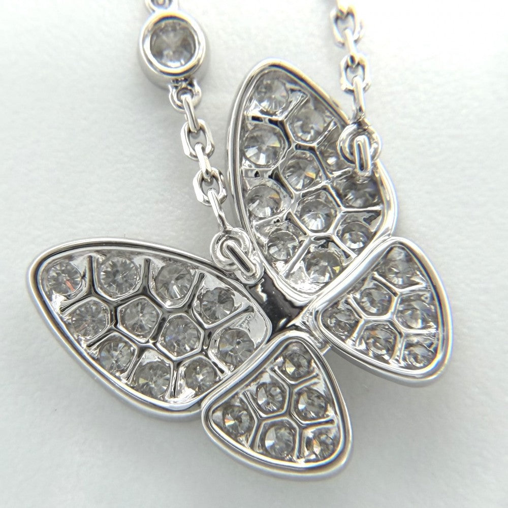 Van Cleef & Arpels ヴァンクリーフ＆アーペル ネックレス ドゥ パピヨン ペンダント バタフライ 18金WG K18ホワイトゴールド VCAR03M400 レディース 約5.5g【中古品】