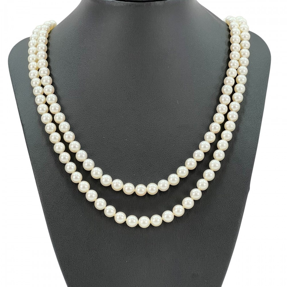 TASAKI タサキ ネックレス 真珠 ジュエリー アクセサリー ロングネックレス パール ホワイト 白 シルバー金具 レディース 約163.9g【中古品】