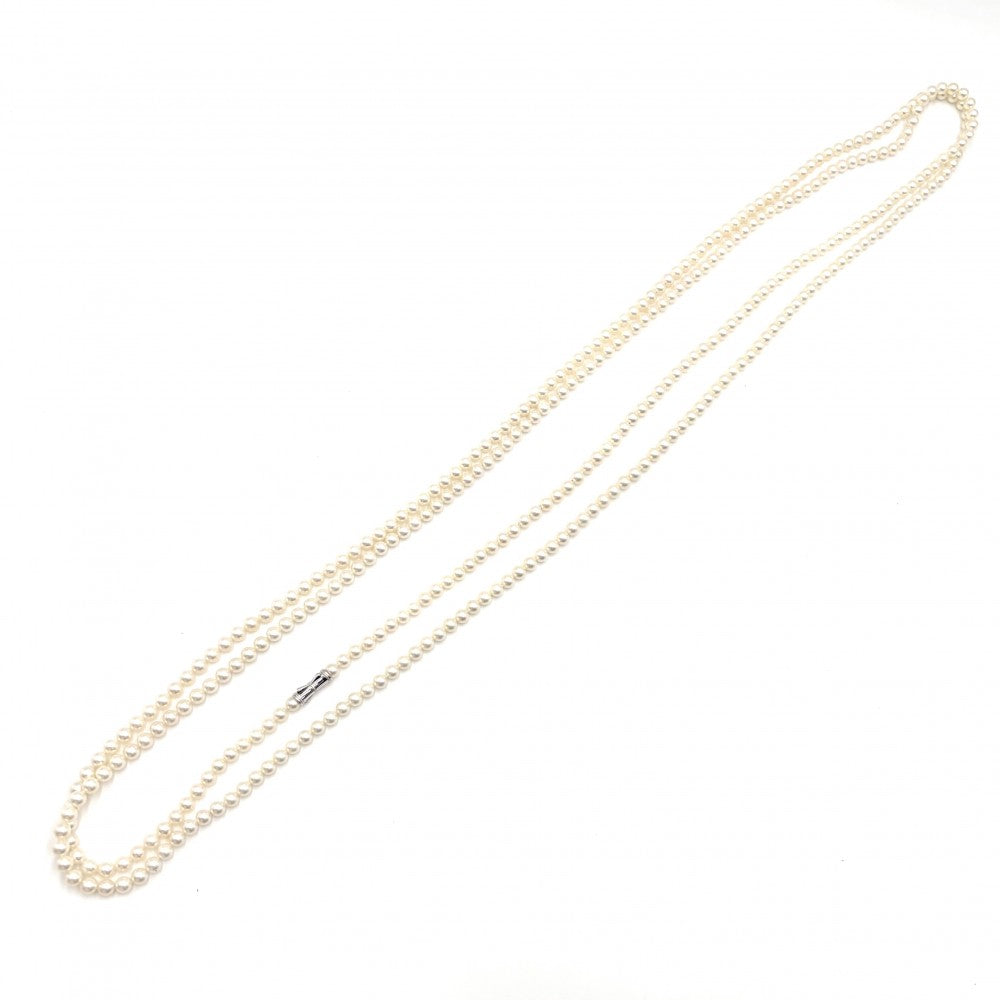 TASAKI タサキ ネックレス 真珠 ジュエリー アクセサリー ロングネックレス パール ホワイト 白 シルバー金具 レディース 約163.9g【中古品】