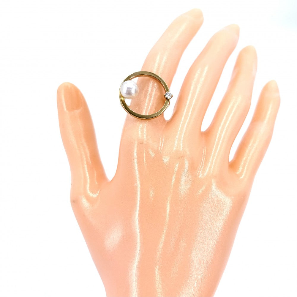 TASAKI タサキ 指輪 キネティック リング ジュエリー アクセサリー 18金YG 750 パール K18イエローゴールド あこや真珠(直径7.0mm) 約11号 RPI-4754-18KYG レディース 約5.2g【中古品】