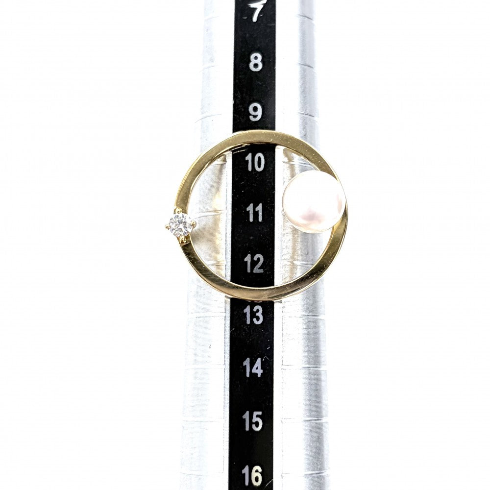 TASAKI タサキ 指輪 キネティック リング ジュエリー アクセサリー 18金YG 750 パール K18イエローゴールド あこや真珠(直径7.0mm) 約11号 RPI-4754-18KYG レディース 約5.2g【中古品】