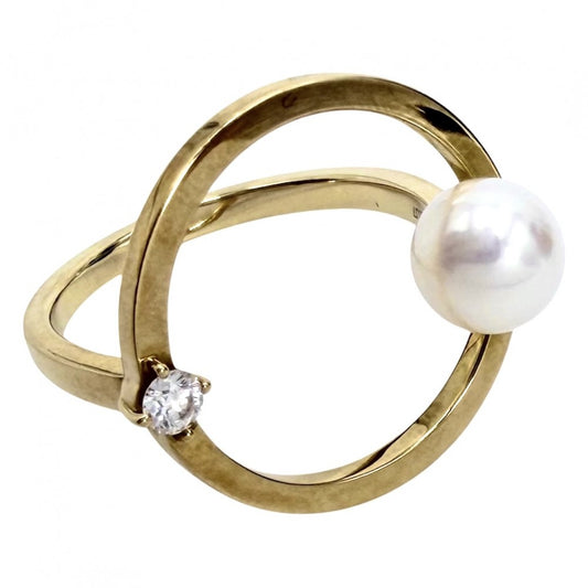 TASAKI タサキ 指輪 キネティック リング ジュエリー アクセサリー 18金YG 750 パール K18イエローゴールド あこや真珠(直径7.0mm) 約11号 RPI-4754-18KYG レディース 約5.2g【中古品】