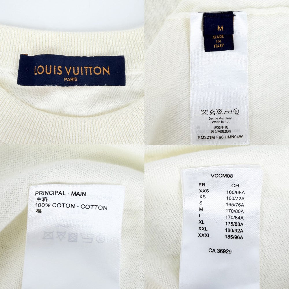 【開店SALE】 LOUIS VUITTON ルイヴィトン 半袖Ｔシャツ インタルシアジャカードダックニット 半袖ニット トップス 服 LOUIS VUITTON×NIGO RM221M F96 HMN04W M アイボリー 夏 コットン メンズ【中古品】