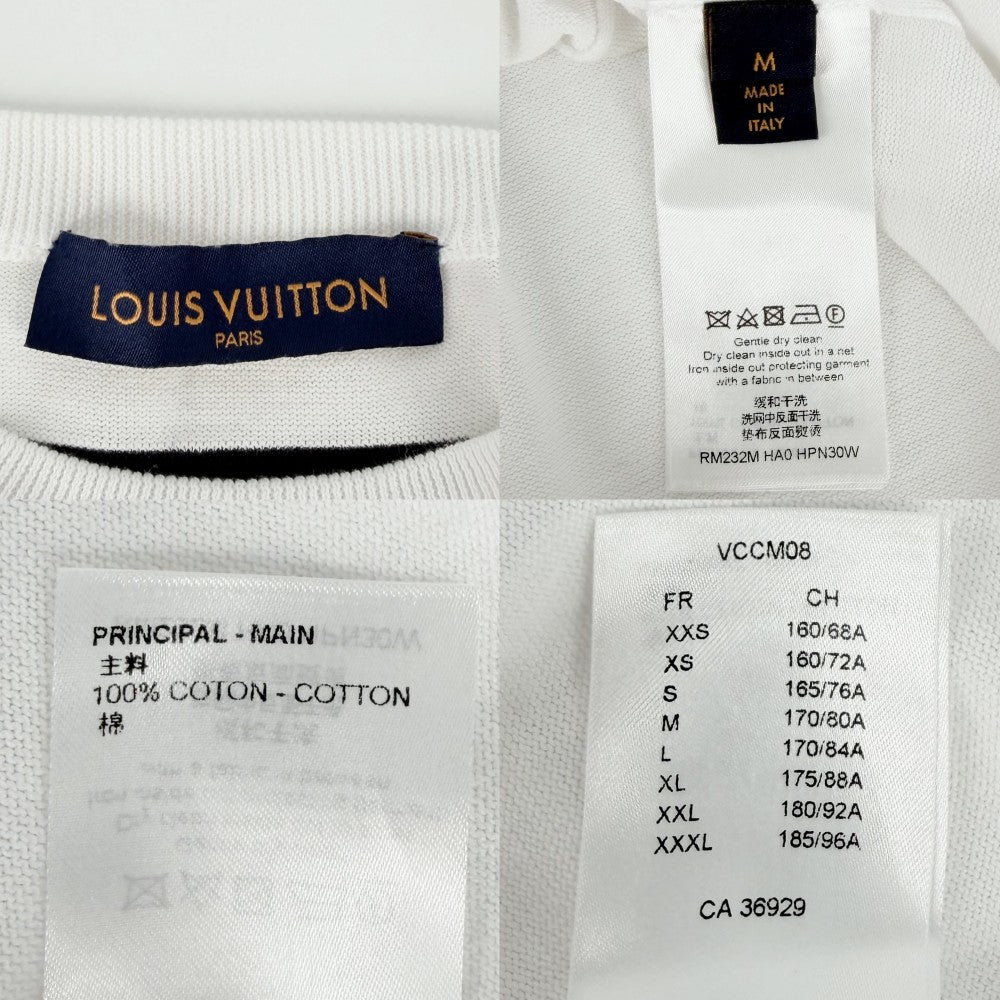 【開店SALE】 LOUIS VUITTON ルイヴィトン 半袖Ｔシャツ ロゴ アパレル トップス 服 RM232M HA0 HPN30W M ホワイト 白 ピンク 春 夏 コットン メンズ【中古品】