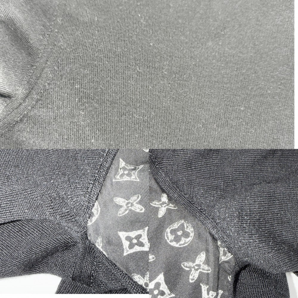 【秋物特集】 LOUIS VUITTON ルイヴィトン カーディガン キャットグラム 猫 トップス アパレル 服 L ブラック 黒 春 秋 冬 ウール シルク レディース【中古品】