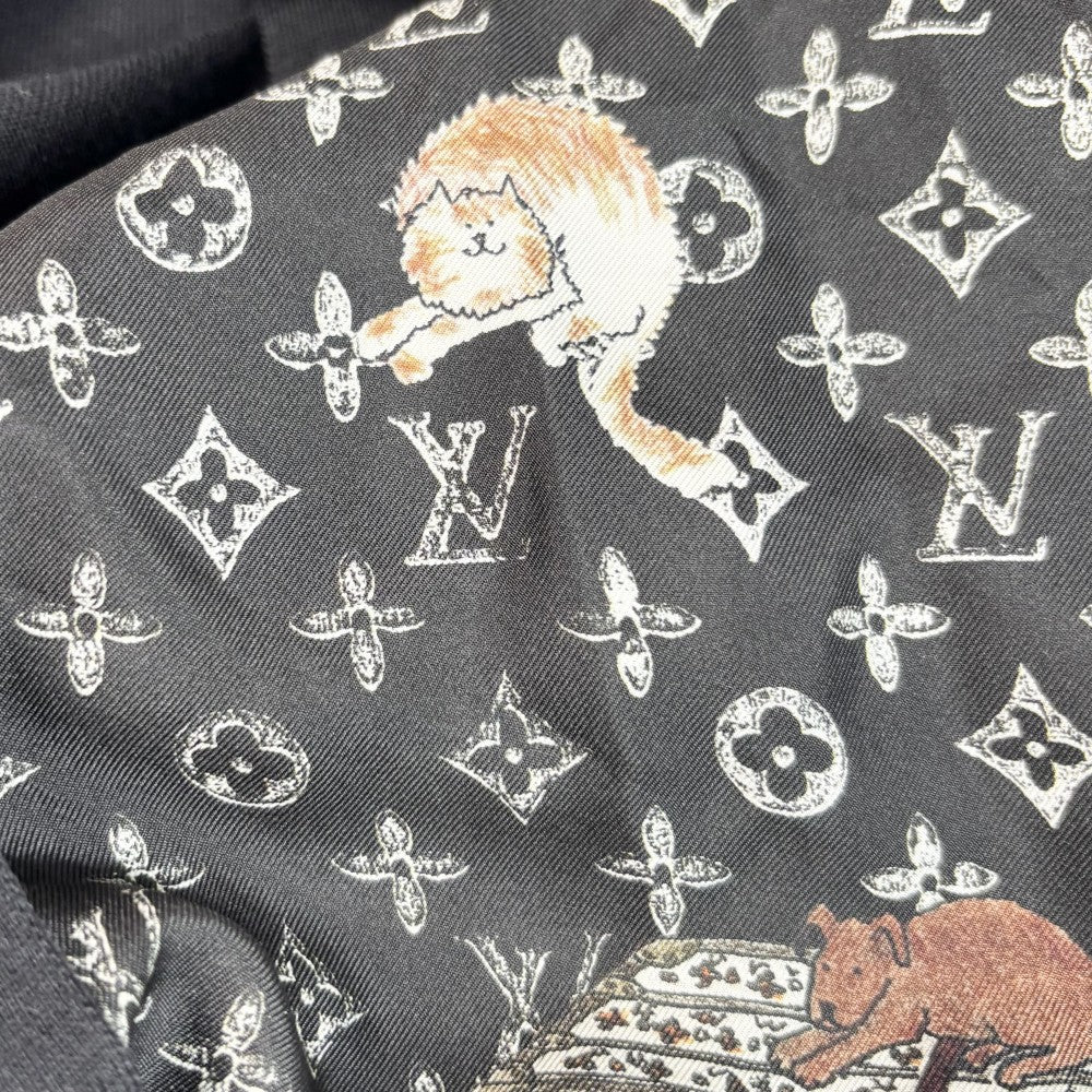 【秋物特集】 LOUIS VUITTON ルイヴィトン カーディガン キャットグラム 猫 トップス アパレル 服 L ブラック 黒 春 秋 冬 ウール シルク レディース【中古品】