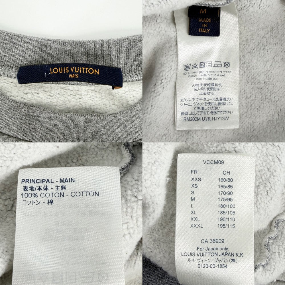 LOUIS VUITTON ルイヴィトン スウェット NIGOコラボ 裏起毛 トップス クルーネック アパレル M グレー 秋 冬 コットン メンズ【中古品】