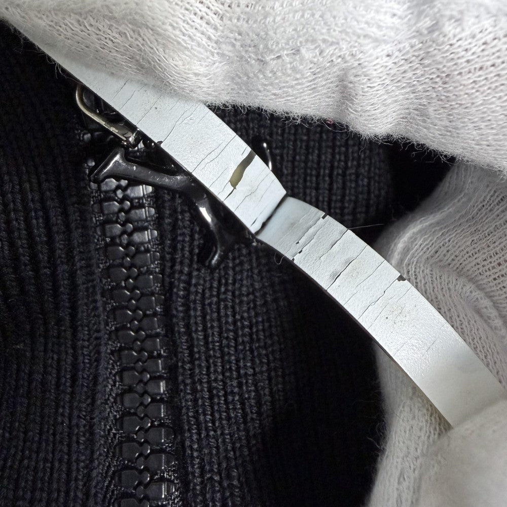 LOUIS VUITTON ルイヴィトン ブルゾン LVロゴフリース ボアジャケット 24SS アパレル 服 アウター XXL HQY18W ブラック 黒 ホワイト　 シルバー金具 冬 ポリエステル アクリル ポリエステル ポリウレタン メンズ【中古品】